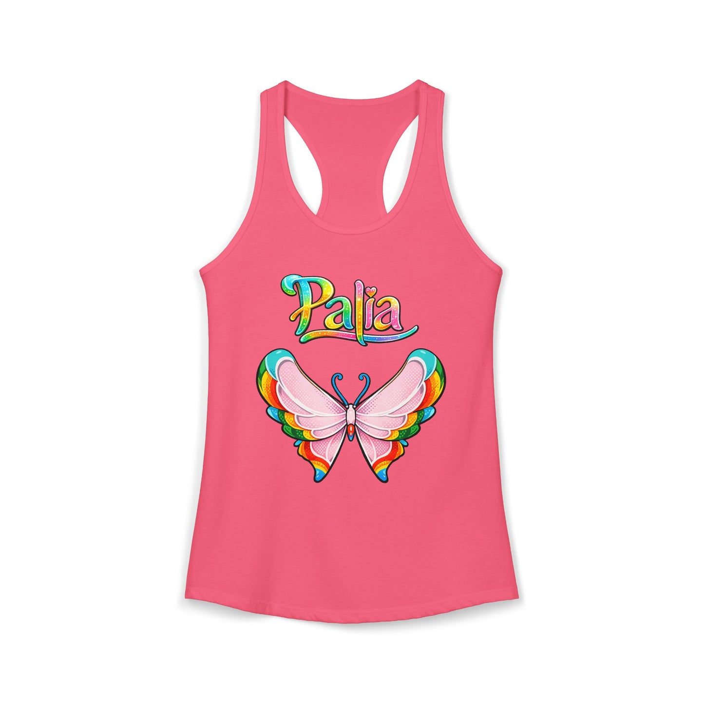 Palia Inspired Rainbow Tipped Butterfly PopArt Graphics Tank Top