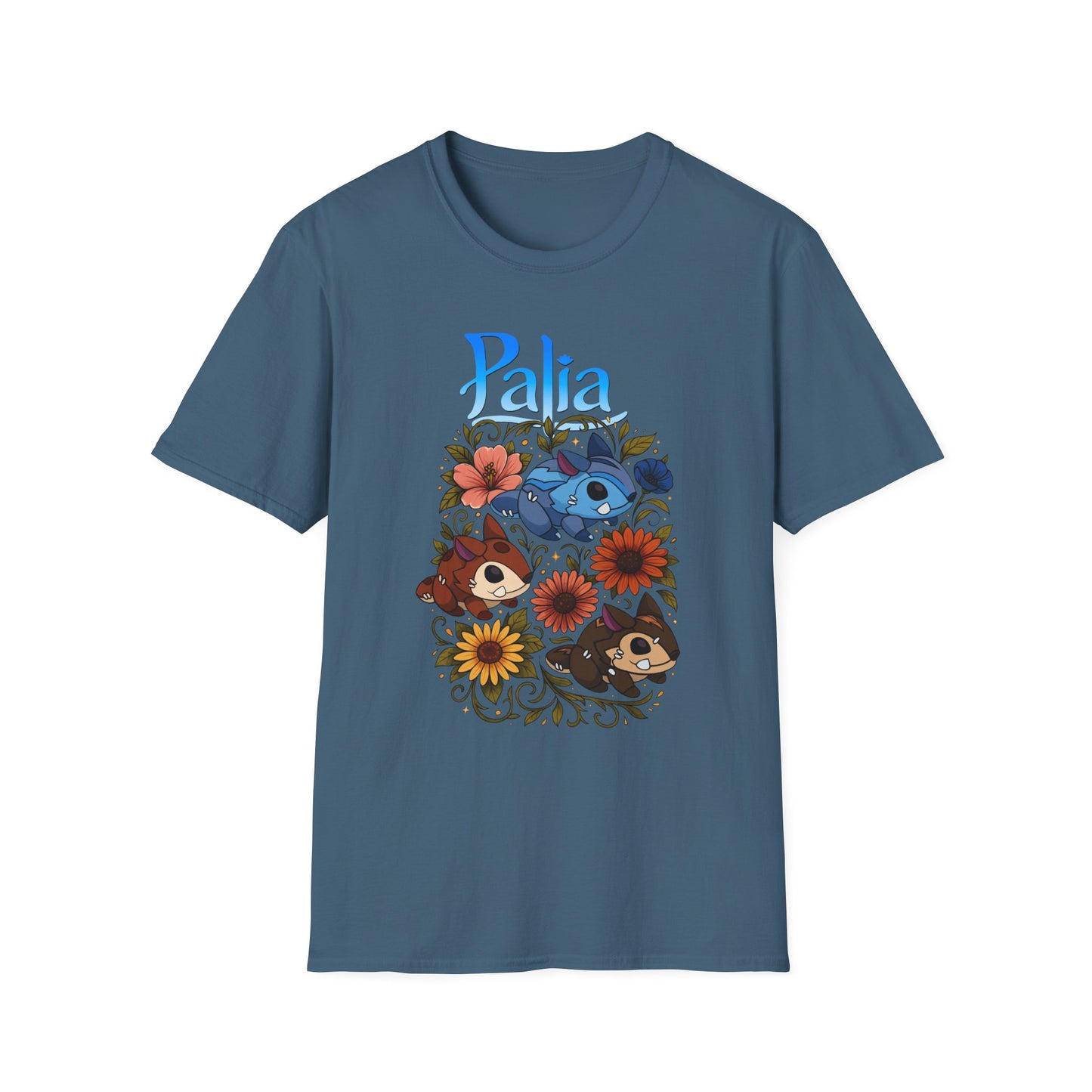 Palia Inspired Chapaa Plushies Floral T-Shirt — Cute Game-Inspired Character Tee