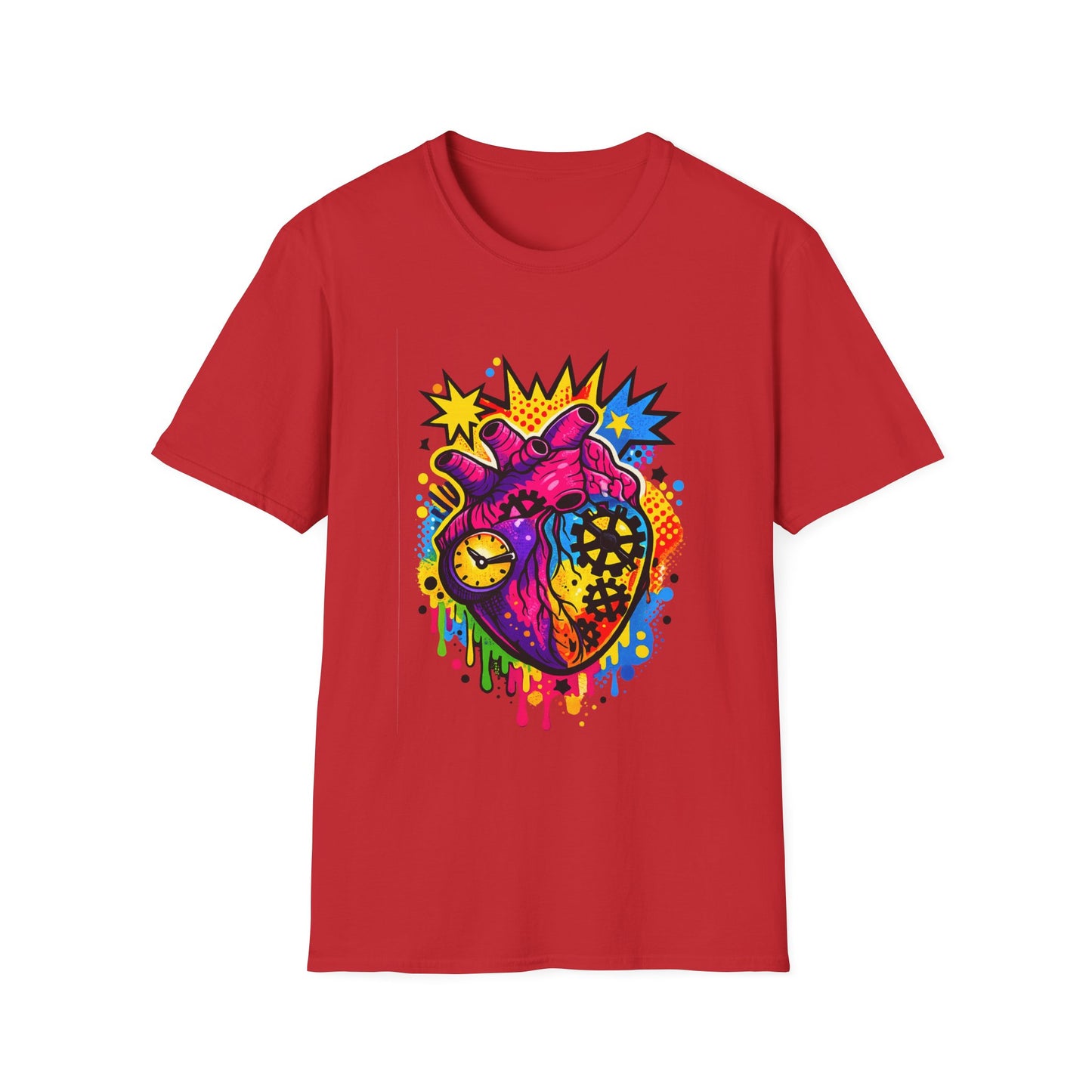 Heart Pop Art Witchsoul Original T-Shirt — Colorful Anatomic Mechanical Heart Graphic Tee