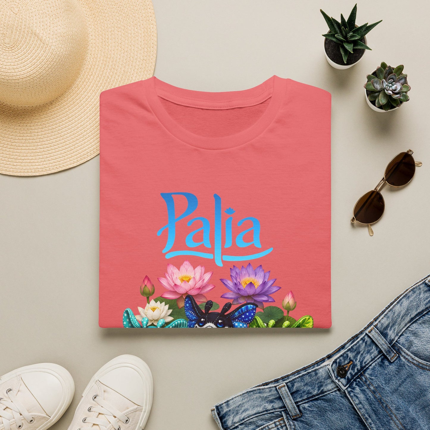 Palia Inspired Ogopuu Plush Lotus Flower Graphic Tee