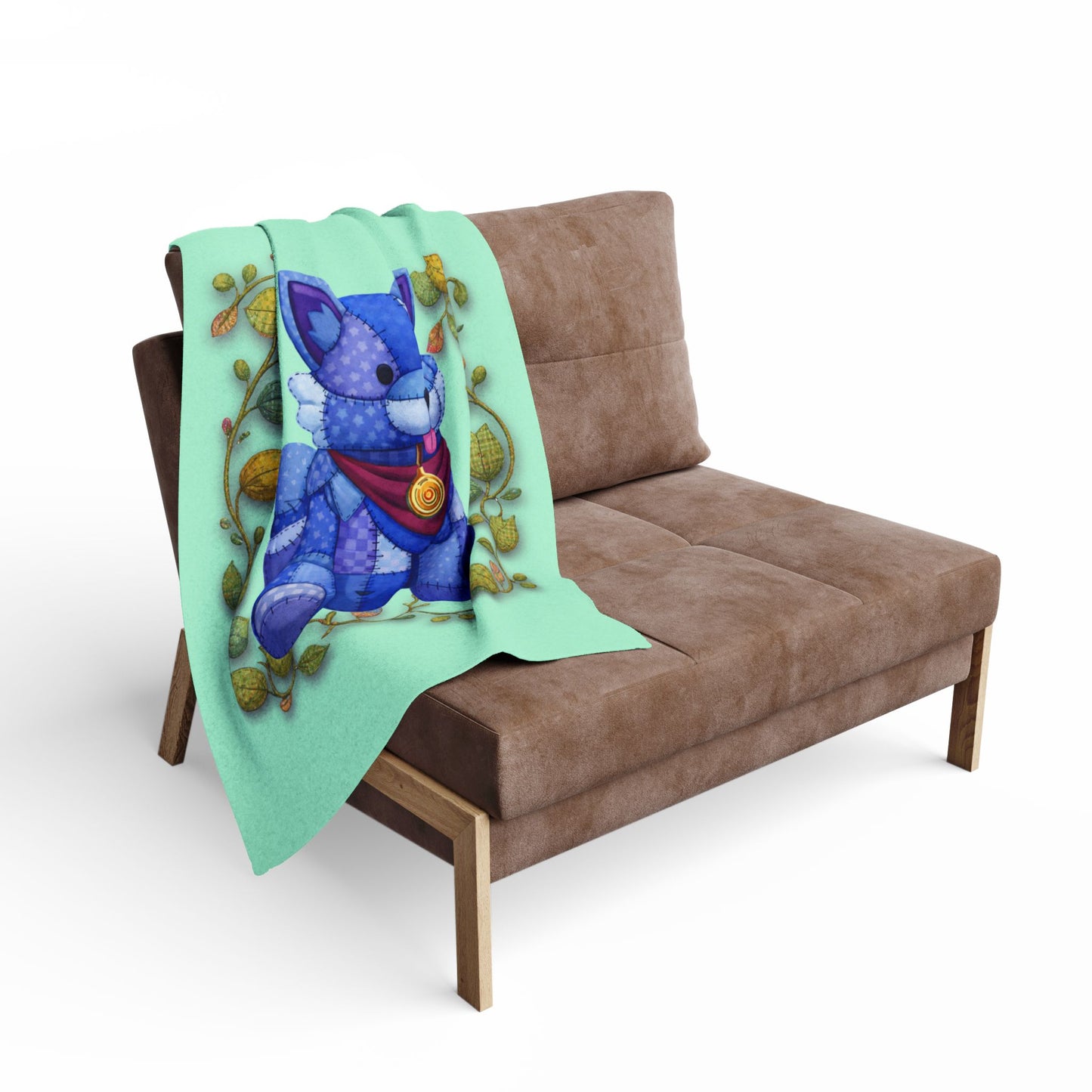Palia Inspired Tau Plush Patchwork Graphic Fleece Blanket — Cute & Cozy Gifts