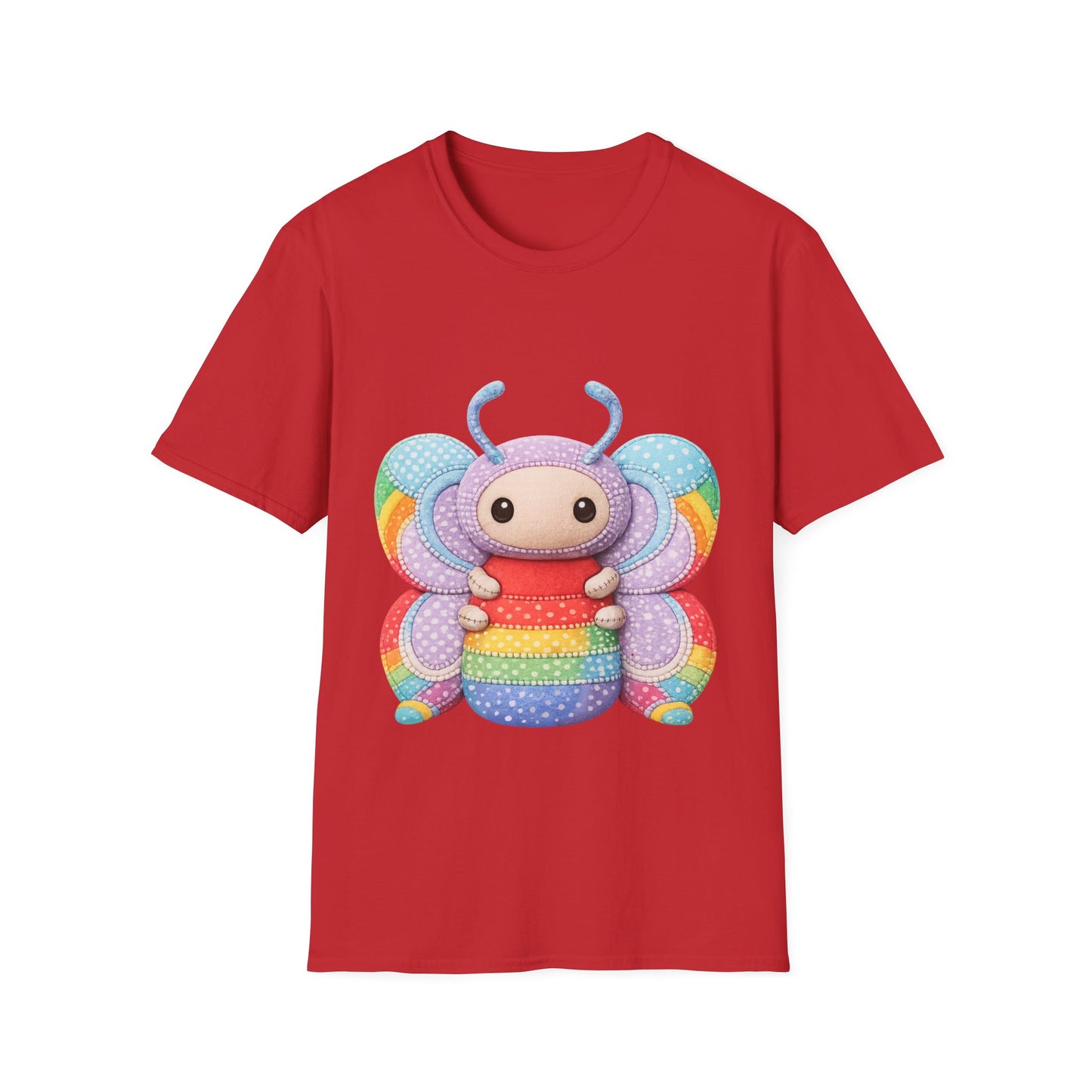 Palia Inspired Rainbow Tipped Butterfly Plush T-Shirt — Colorful RTB Palia Graphic Tee