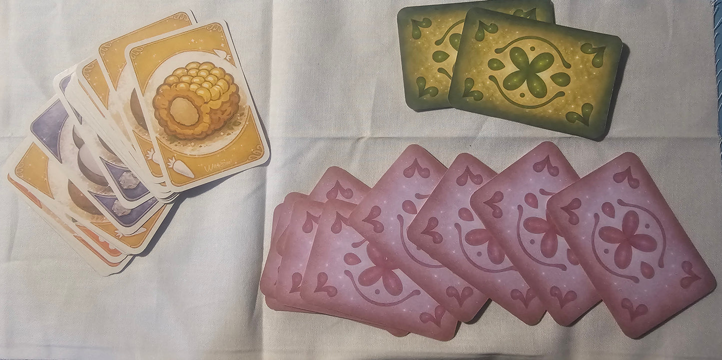 Palia Inspired Hot Pot Card Game Handmade Sea Glass Collection with Patchwork Bag
