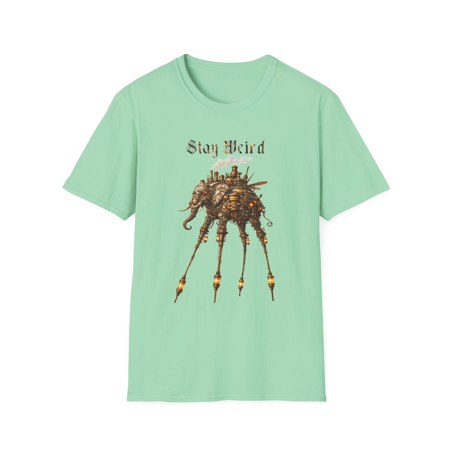 Stay Weird Mechanical Elephant WitchSoul Original T-Shirt — Steampunk Art Tee