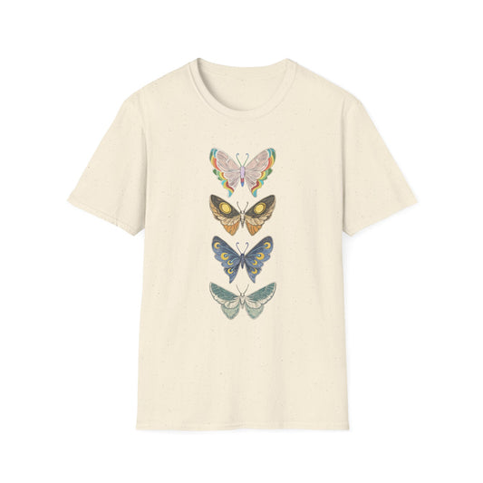 Palia Inspired Bahari & Kilima Butterfly Stack T-Shirt — Vintage Botanical Insect Graphic Tee