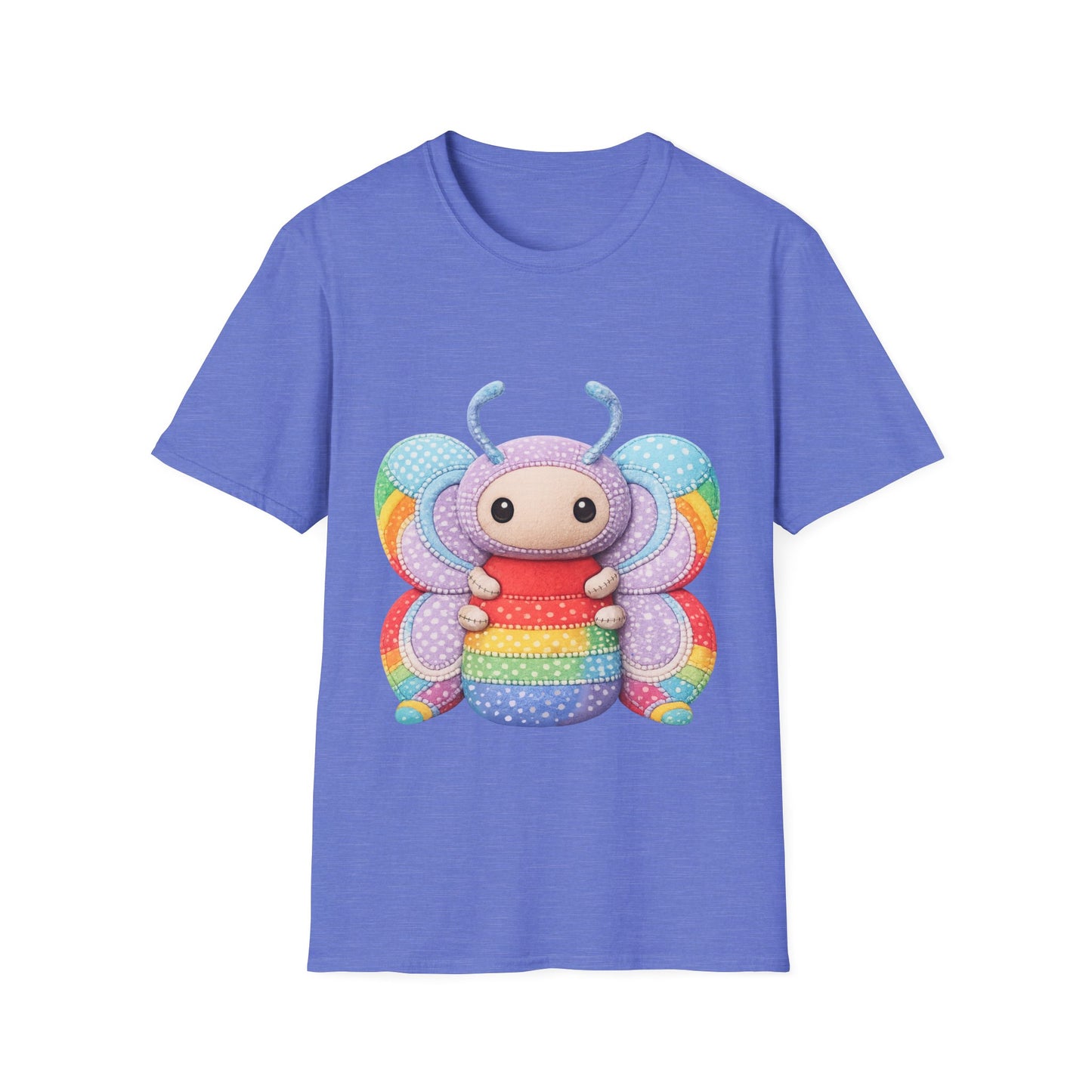 Palia Inspired Rainbow Tipped Butterfly Plush T-Shirt — Colorful RTB Palia Graphic Tee
