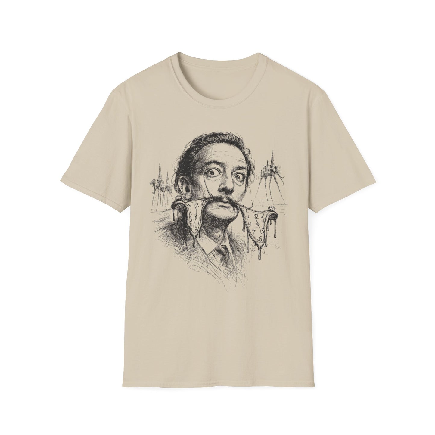 Surreal Artist Portrait Witchsoul Originals T-Shirt — Salvador Dalí Sketch Graphic Tee