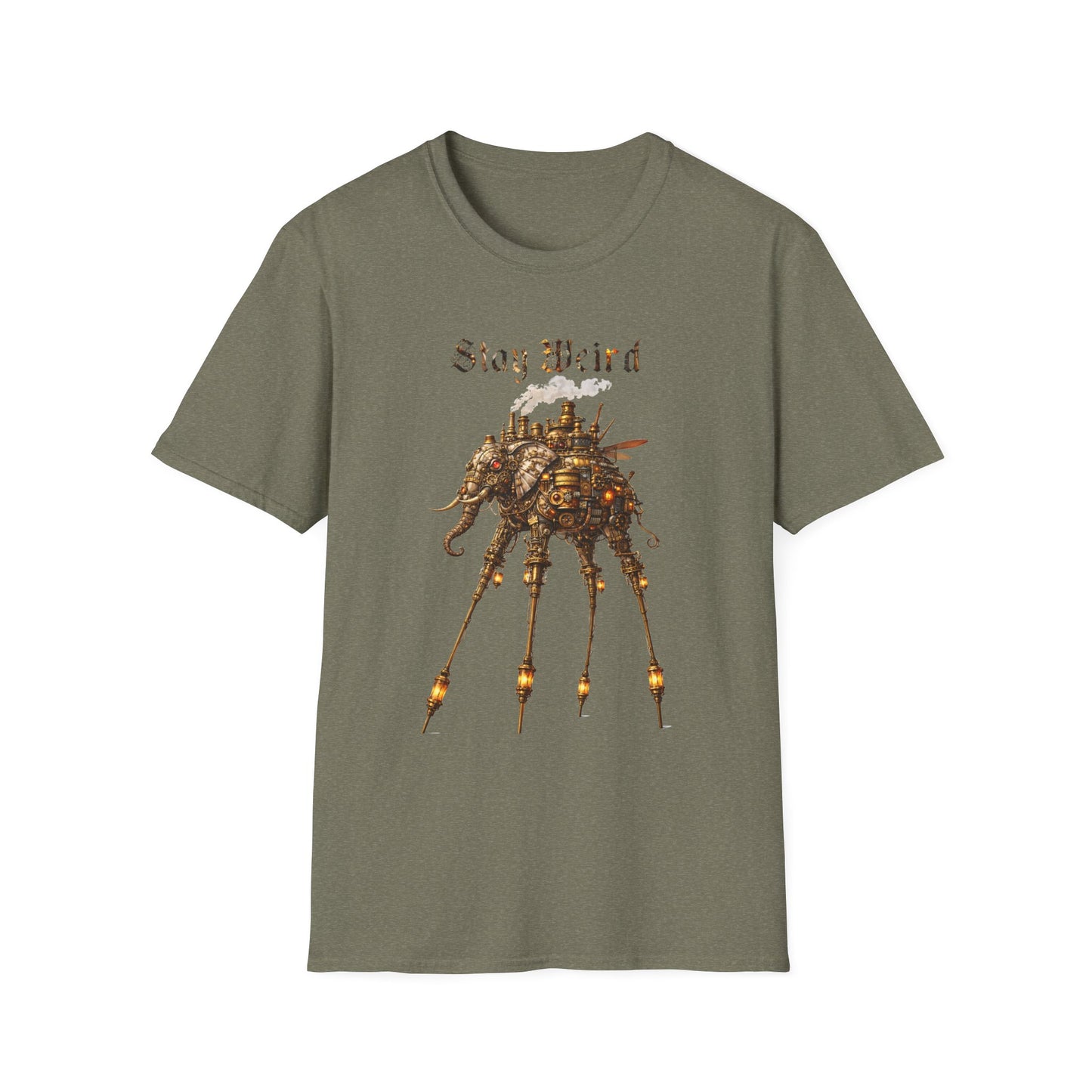 Stay Weird Mechanical Elephant WitchSoul Original T-Shirt — Steampunk Art Tee
