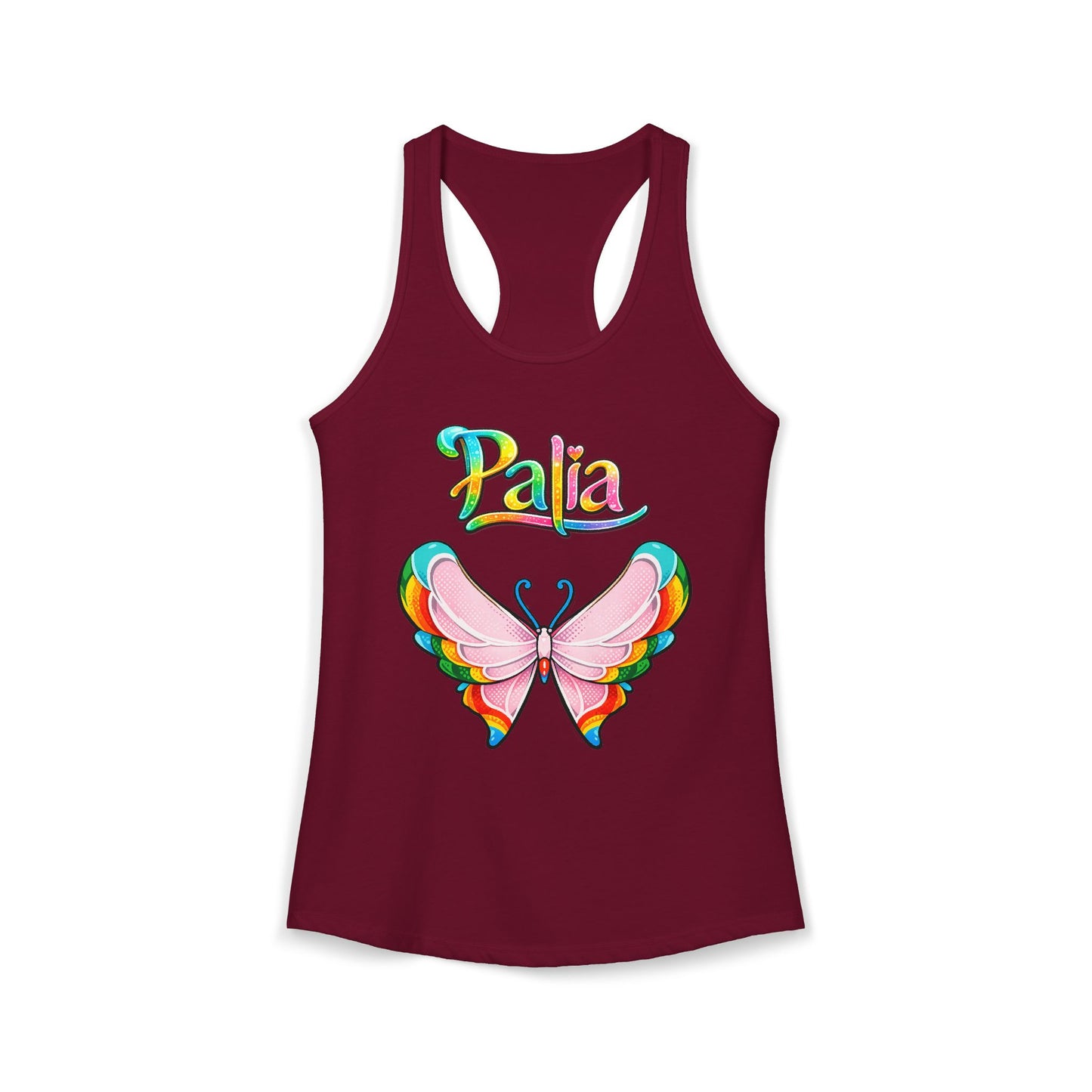 Palia Inspired Rainbow Tipped Butterfly PopArt Graphics Tank Top