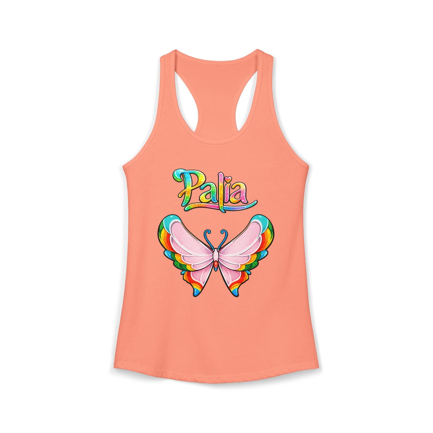 Palia Inspired Rainbow Tipped Butterfly PopArt Graphics Tank Top