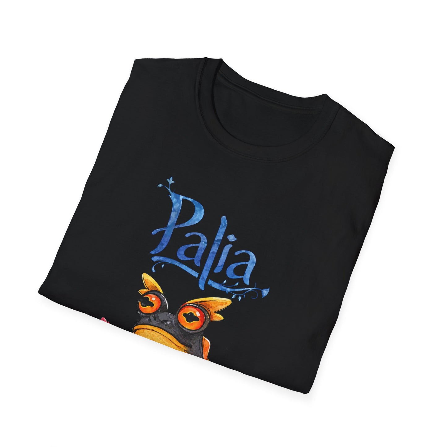 Palia Inspired Flame horned Rockhopper Art Shirt with Lotus Flowers, Cute Graphic Tee