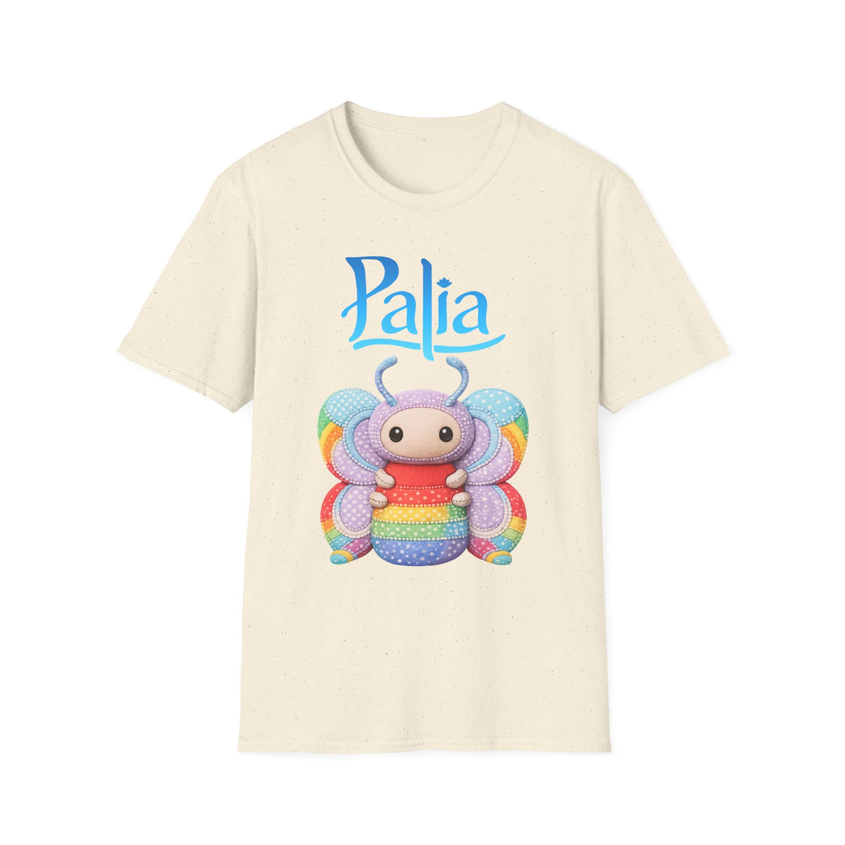 Palia Inspired Rainbow Tipped Butterfly Plush T-Shirt — Colorful RTB Palia Graphic Tee