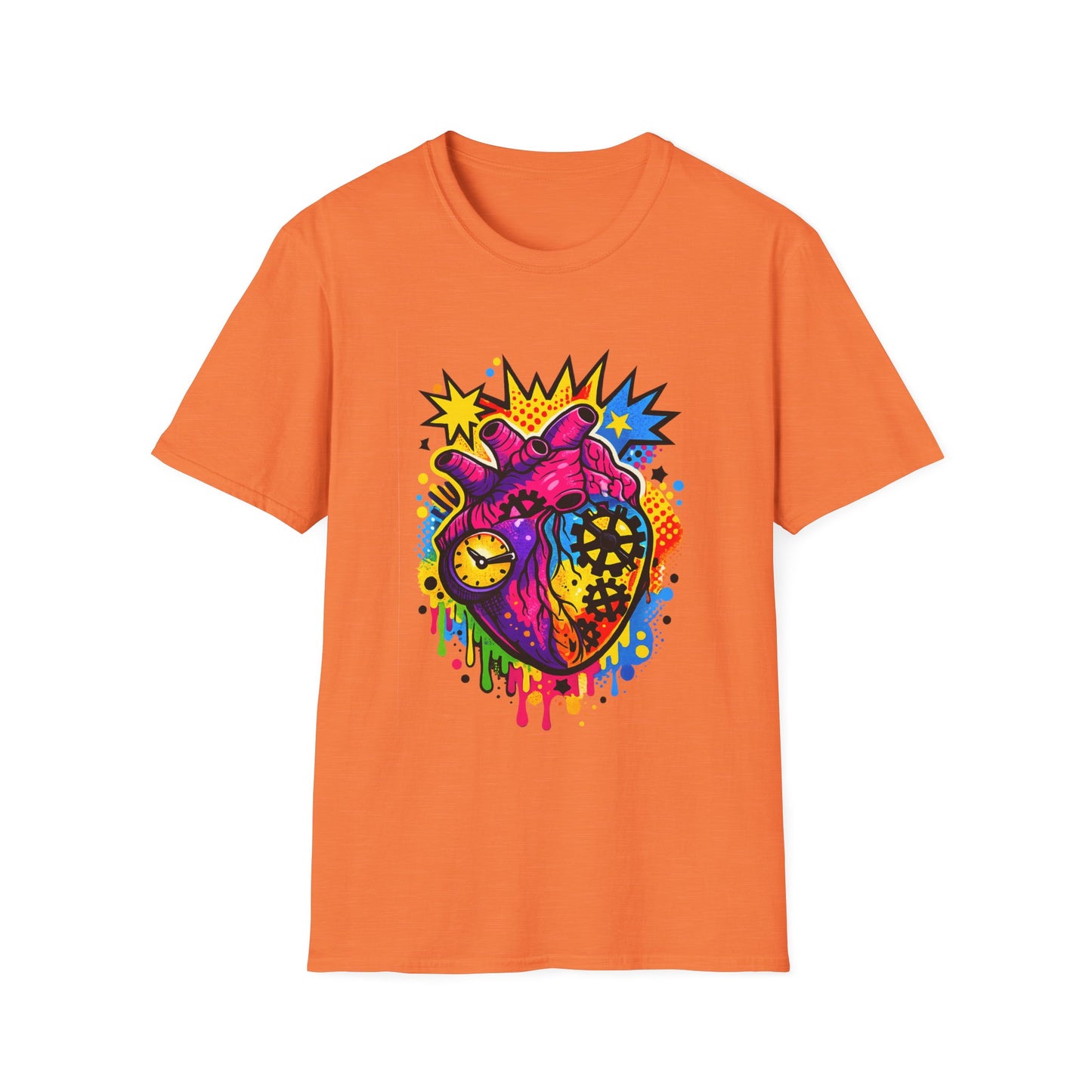 Heart Pop Art Witchsoul Original T-Shirt — Colorful Anatomic Mechanical Heart Graphic Tee