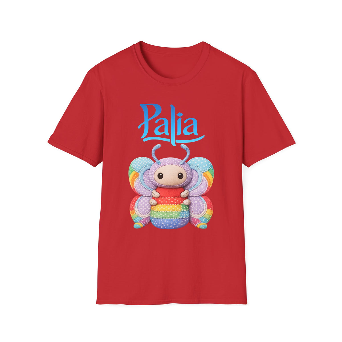 Palia Inspired Rainbow Tipped Butterfly Plush T-Shirt — Colorful RTB Palia Graphic Tee