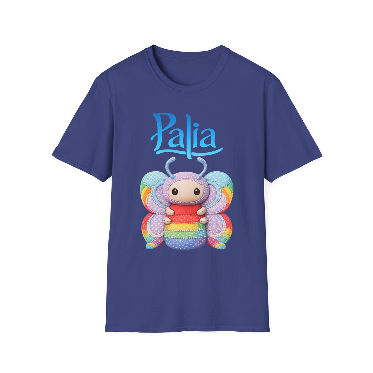 Palia Inspired Rainbow Tipped Butterfly Plush T-Shirt — Colorful RTB Palia Graphic Tee