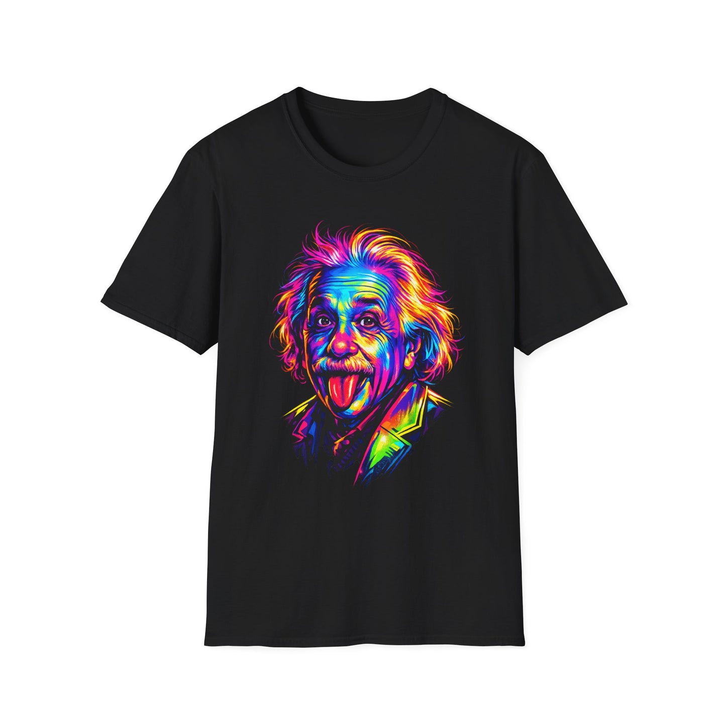 Einstein Neon Pop Portrait T-Shirt Witchsoul Original