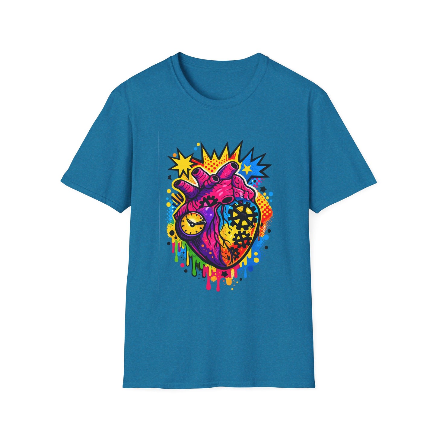 Heart Pop Art Witchsoul Original T-Shirt — Colorful Anatomic Mechanical Heart Graphic Tee