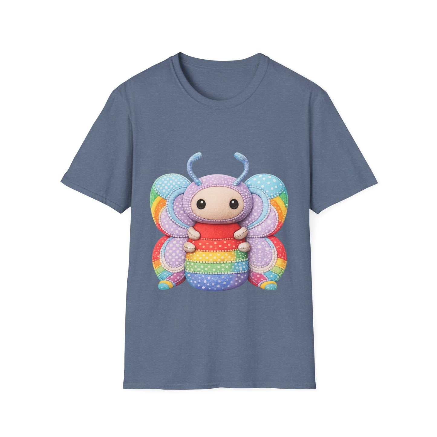 Palia Inspired Rainbow Tipped Butterfly Plush T-Shirt — Colorful RTB Palia Graphic Tee