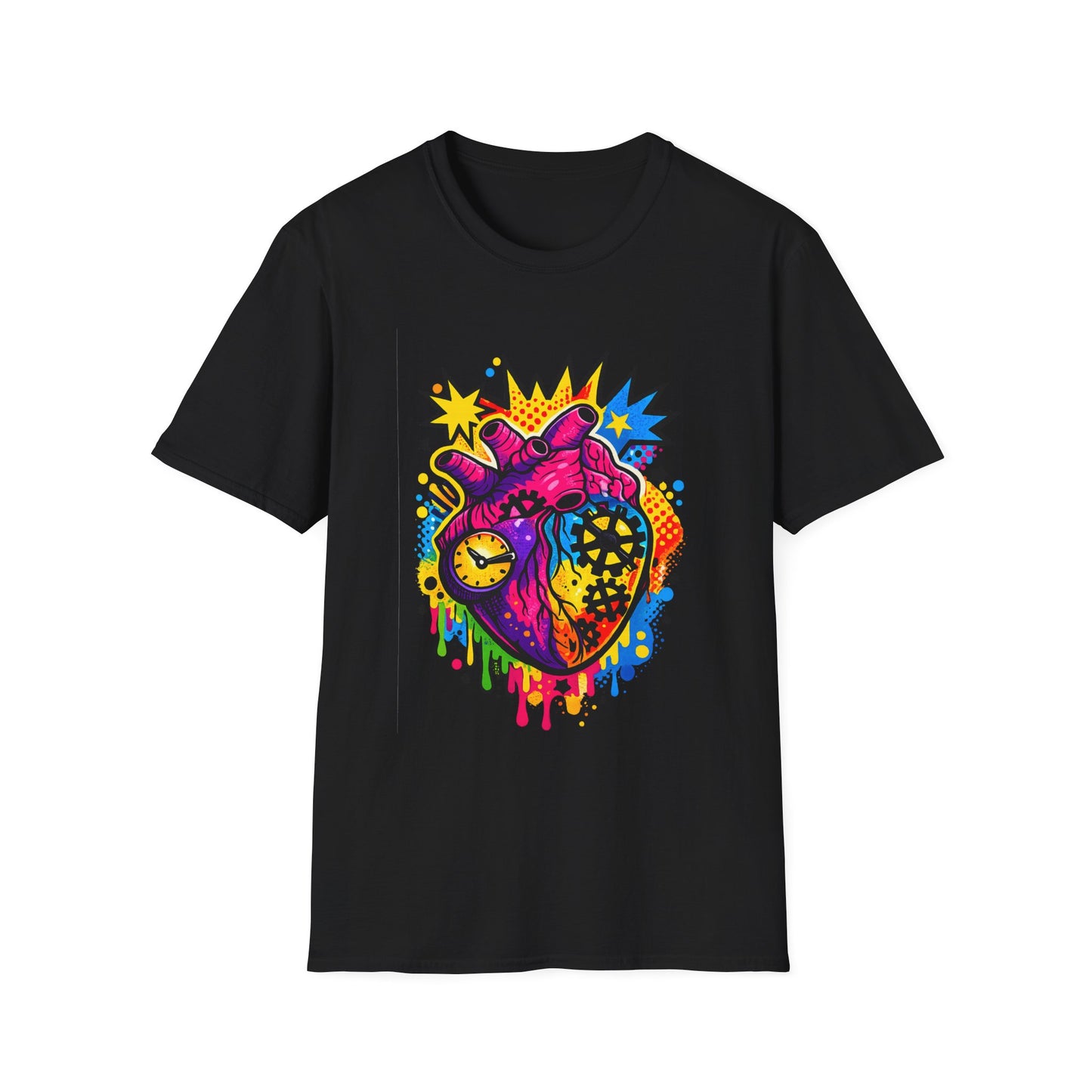 Heart Pop Art Witchsoul Original T-Shirt — Colorful Anatomic Mechanical Heart Graphic Tee