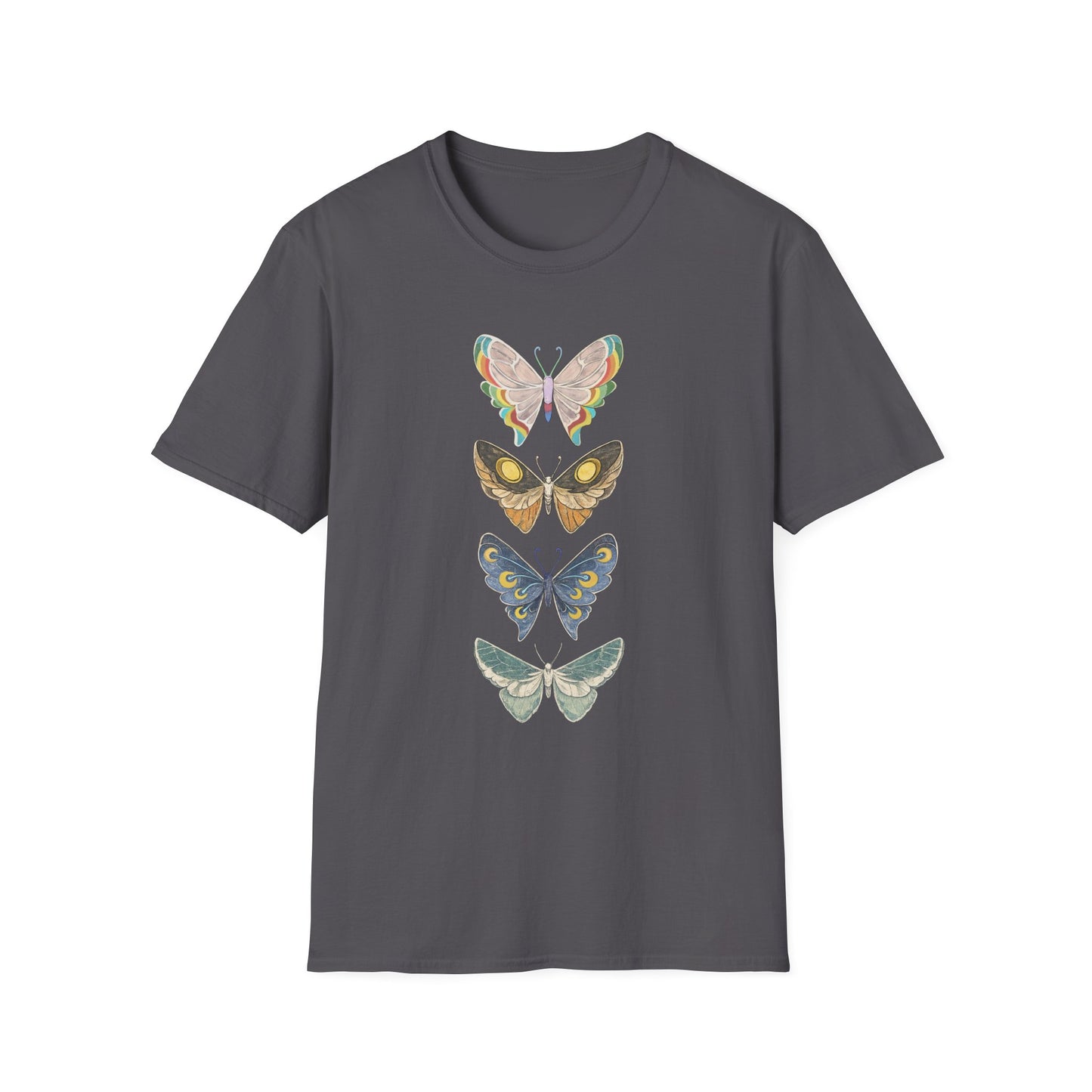 Palia Inspired Bahari & Kilima Butterfly Stack T-Shirt — Vintage Botanical Insect Graphic Tee