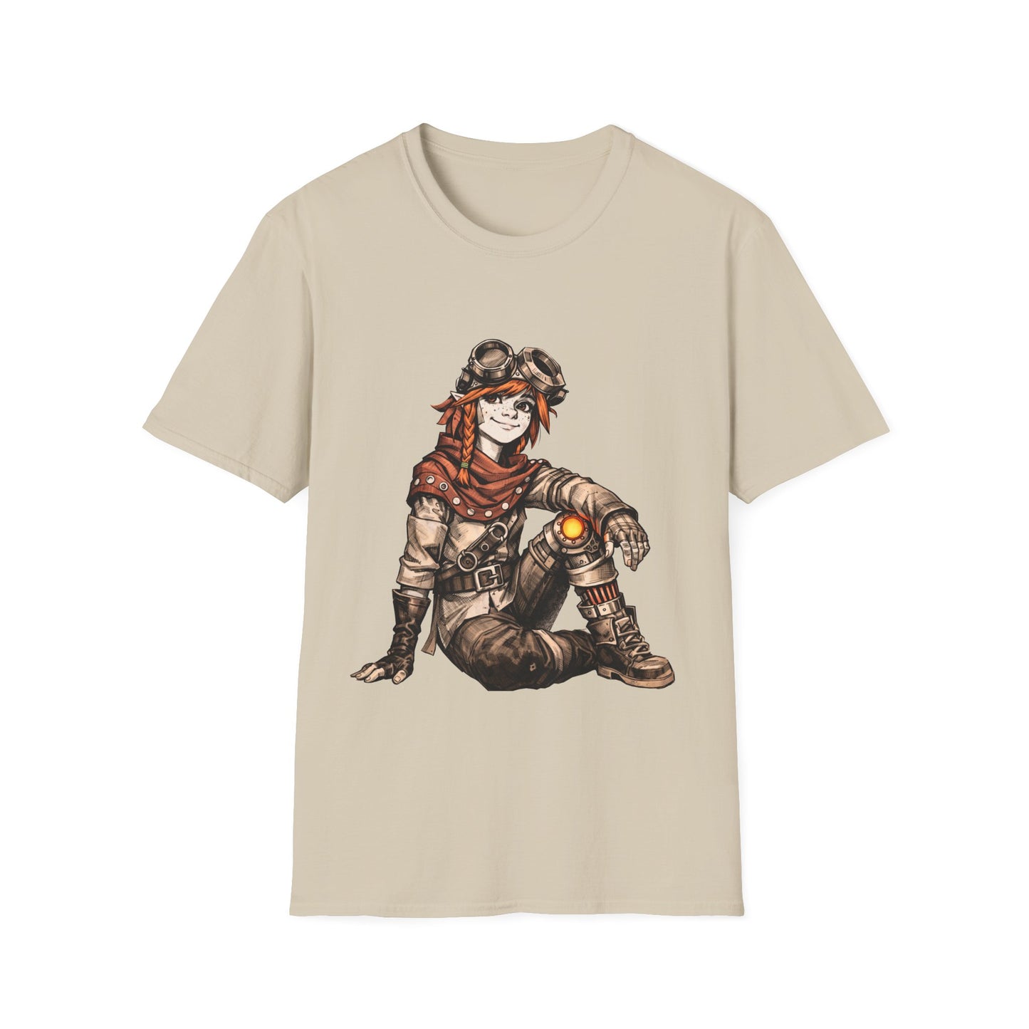 Palia Inspired Najuma Sketch Steampunk— Vintage Goggles Pilgrim Illustration Tee