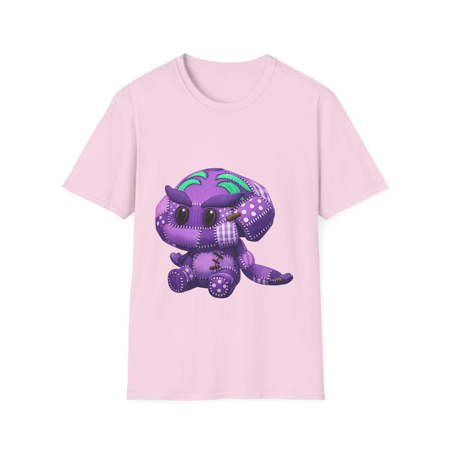 Palia Inspired Elder Shmole Plush Patchwork Style Graphic T Shirt