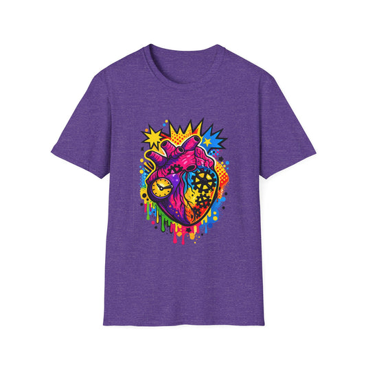Heart Pop Art Witchsoul Original T-Shirt — Colorful Anatomic Mechanical Heart Graphic Tee
