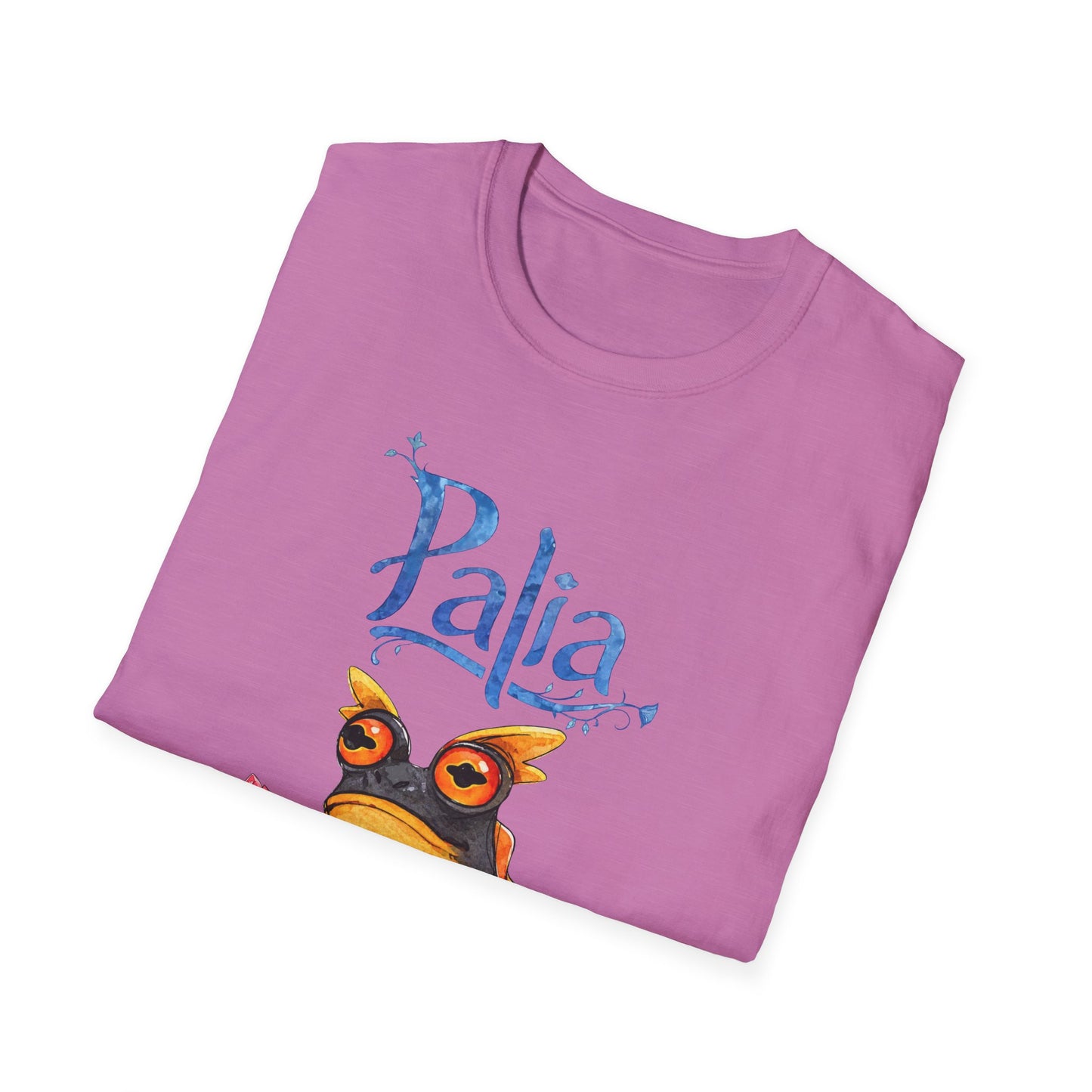 Palia Inspired Flame horned Rockhopper Art Shirt with Lotus Flowers, Cute Graphic Tee