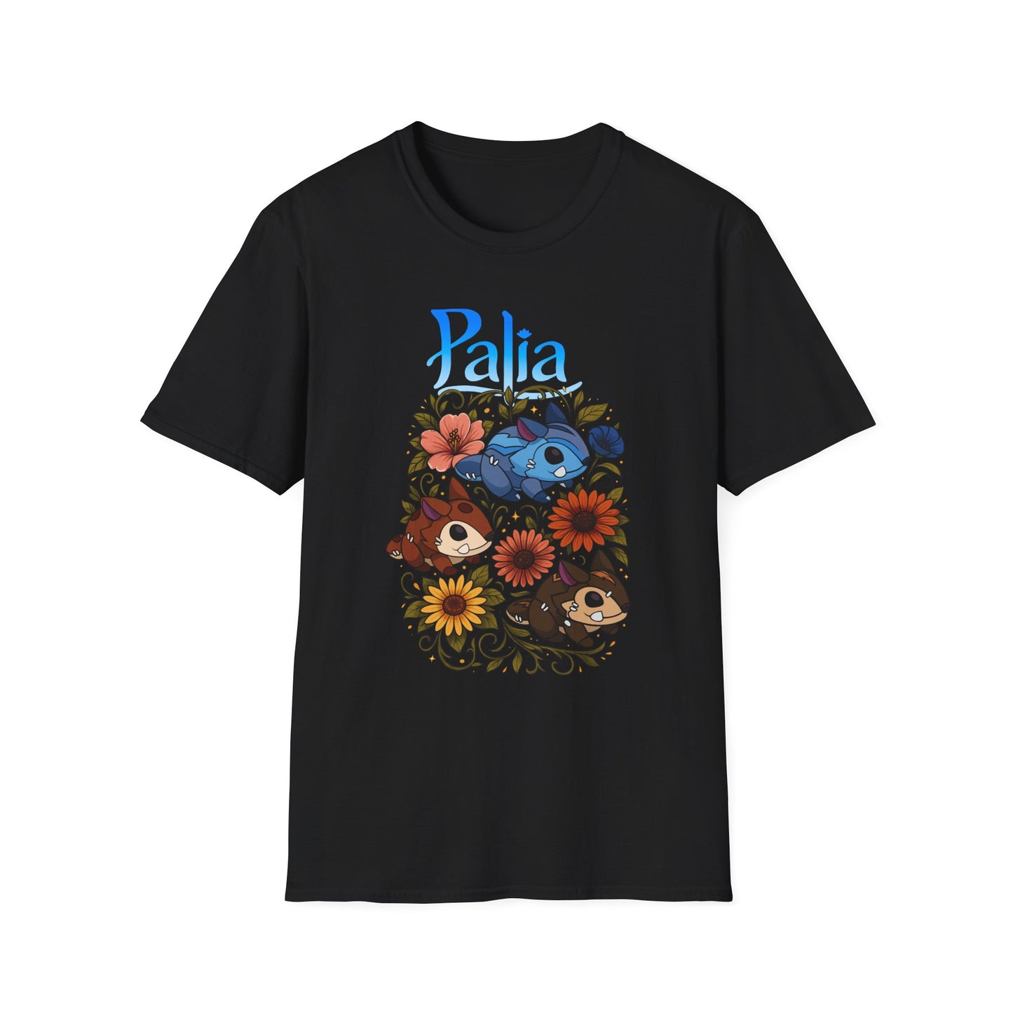 Palia Inspired Chapaa Plushies Floral T-Shirt — Cute Game-Inspired Character Tee