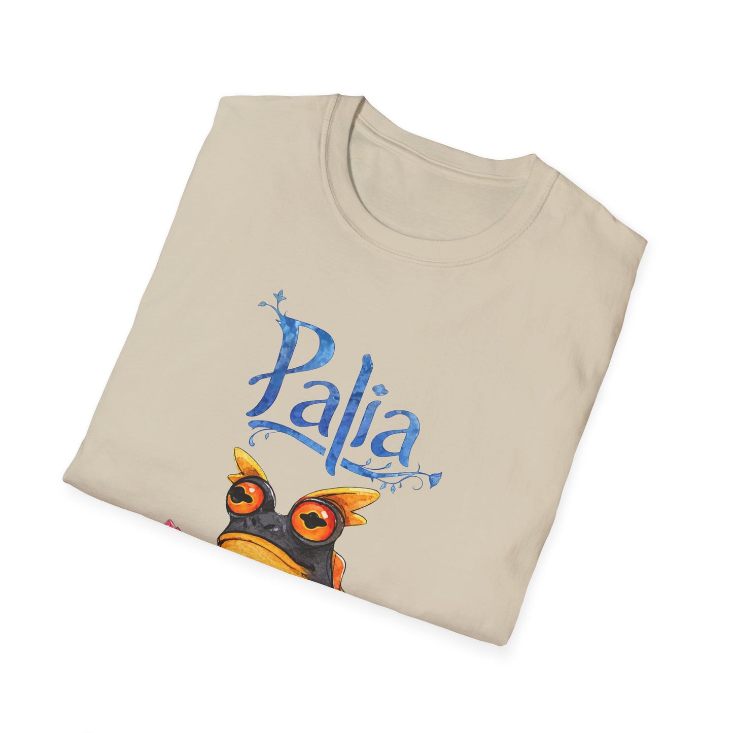 Palia Inspired Flame horned Rockhopper Art Shirt with Lotus Flowers, Cute Graphic Tee