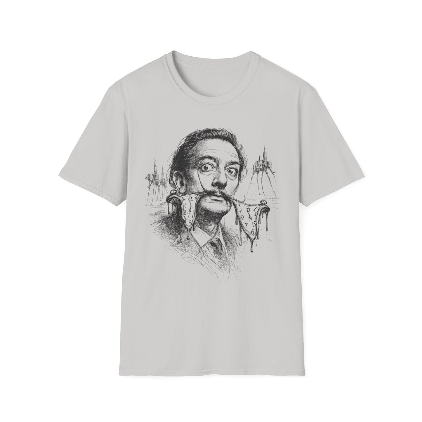 Surreal Artist Portrait Witchsoul Originals T-Shirt — Salvador Dalí Sketch Graphic Tee