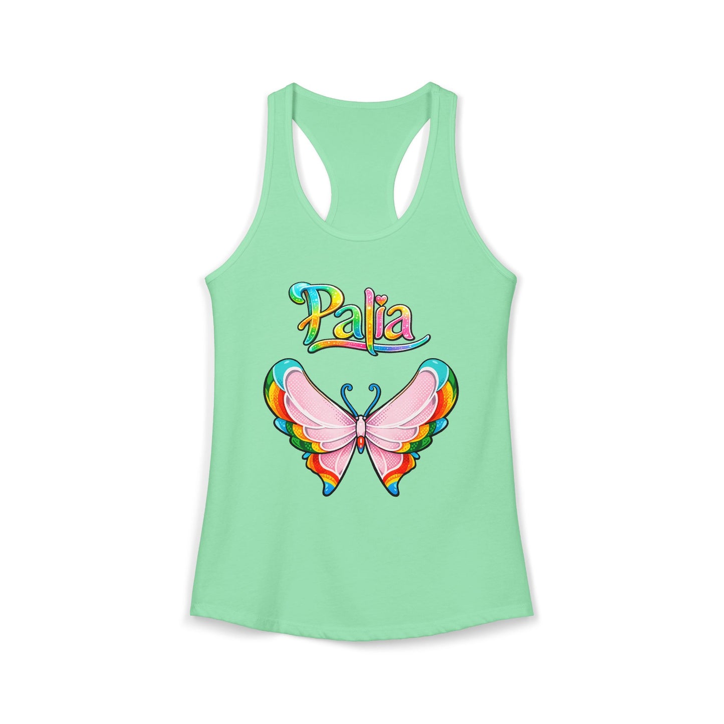 Palia Inspired Rainbow Tipped Butterfly PopArt Graphics Tank Top