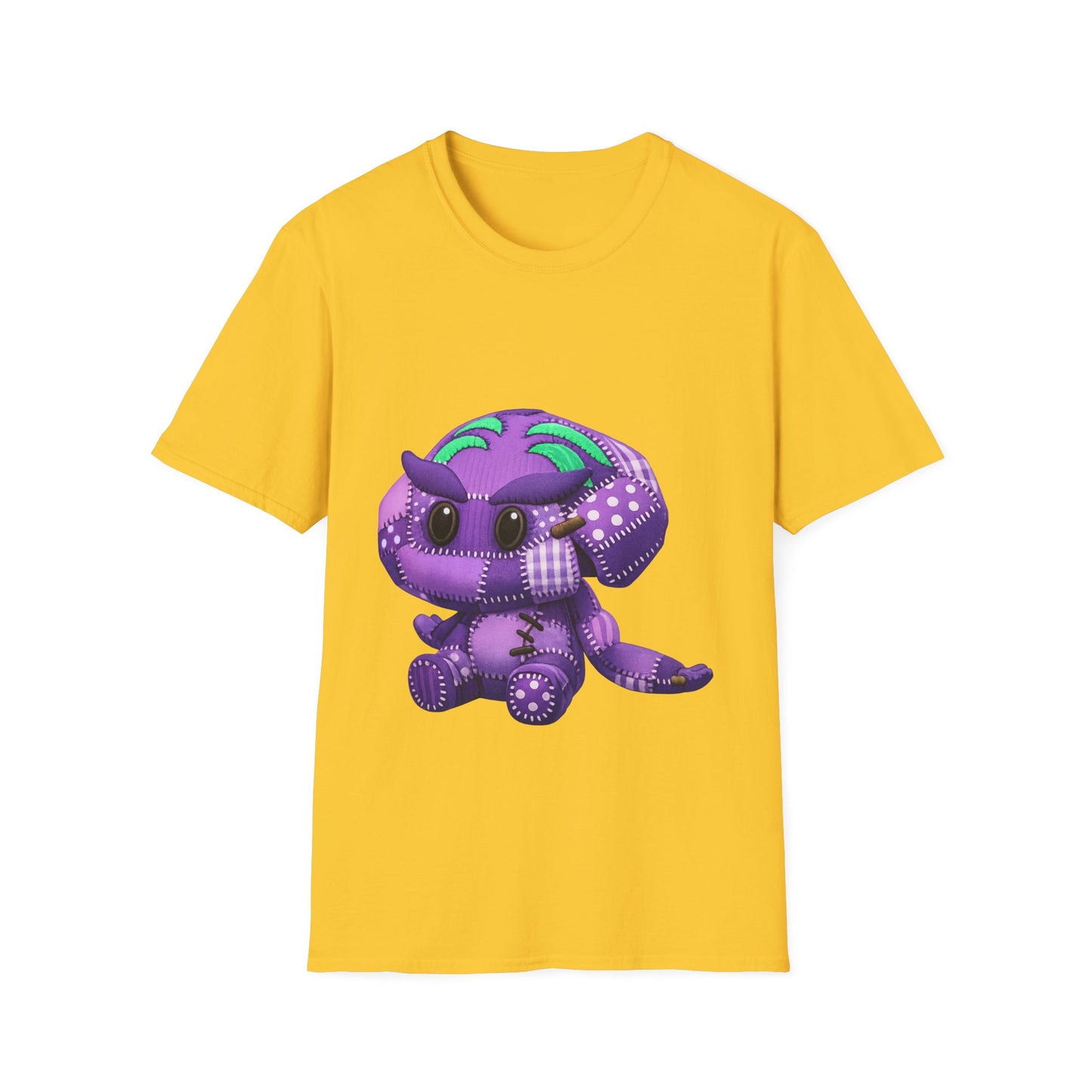 Palia Inspired Elder Shmole Plush Patchwork Style Graphic T Shirt
