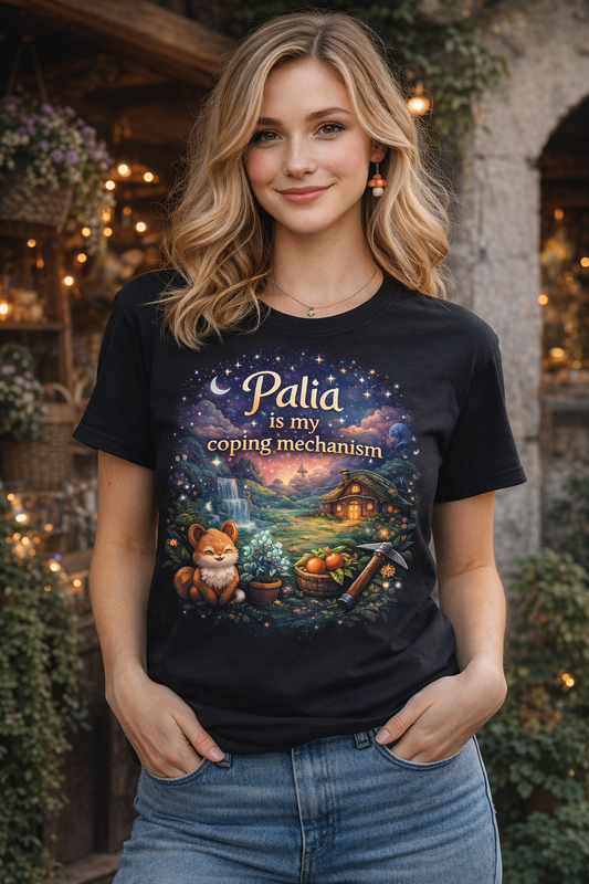 Palia Is My Coping Mechanism T-Shirt — Cozy Gaming Night Tee