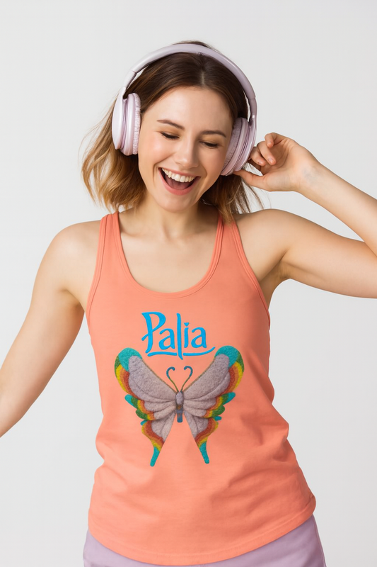 Palia Inspired Rainbow Tipped Butterfly Felt-like Graphics Tank Top