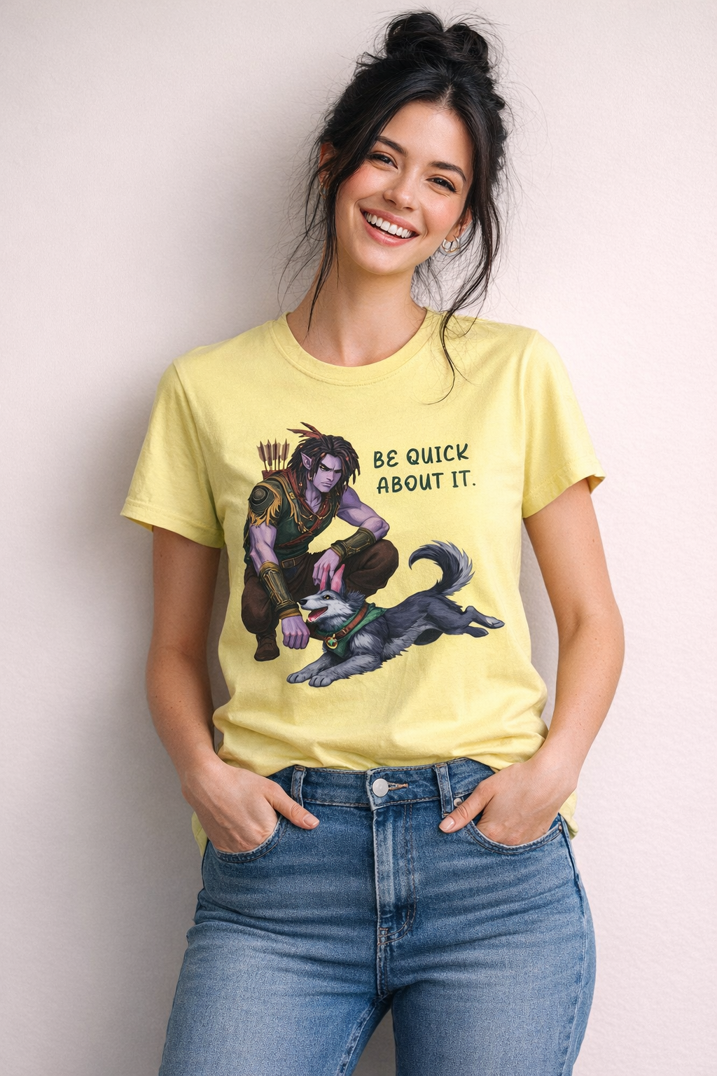 Palia Inspired Hassian and Tau  FanArtBe Quick About It T‑Shirt — Fantasy Graphic T Shirt