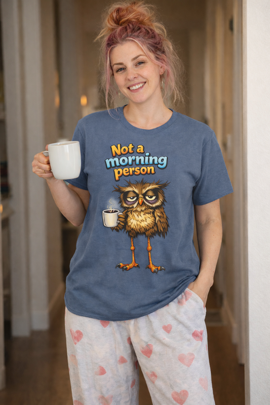 Not a Morning Person Owl WitchSoul Original T-Shirt — Funny Coffee Lover Graphic Tee