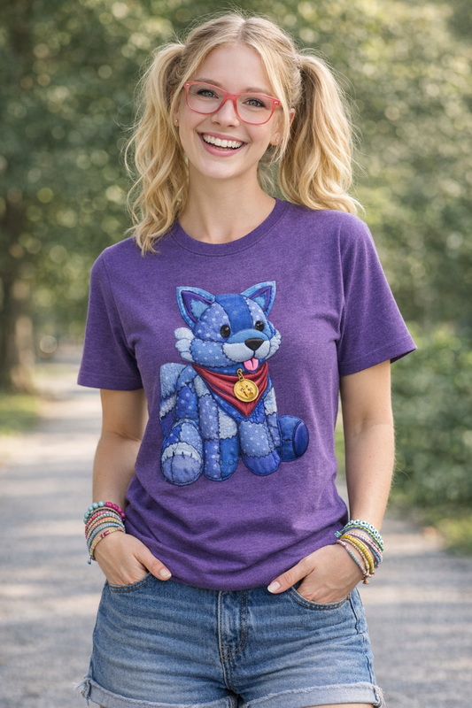 Palia Inspired Tau Plushie Patchwork-like Graphic Shirt