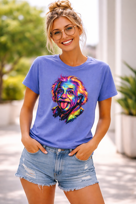 Einstein Neon Pop Portrait T-Shirt Witchsoul Original