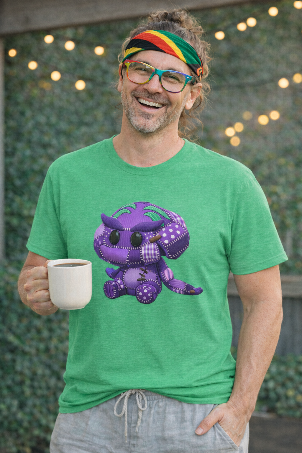 Palia Inspired Elder Shmole Plush Patchwork Style Graphic T Shirt