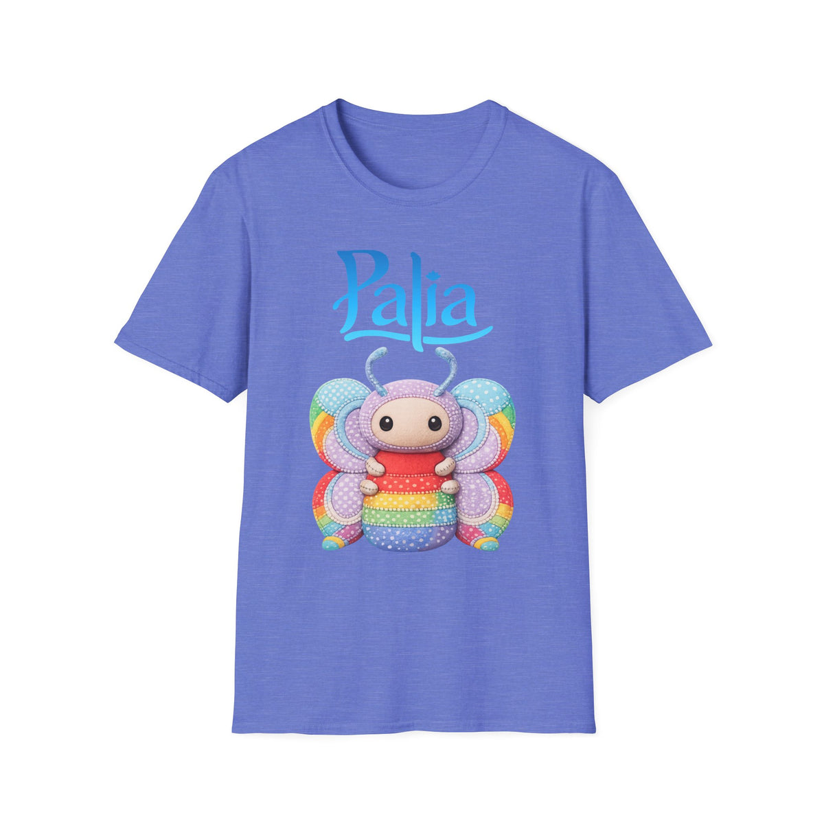 Palia Inspired Rainbow Tipped Butterfly Plush T-Shirt — Colorful RTB Palia Graphic Tee