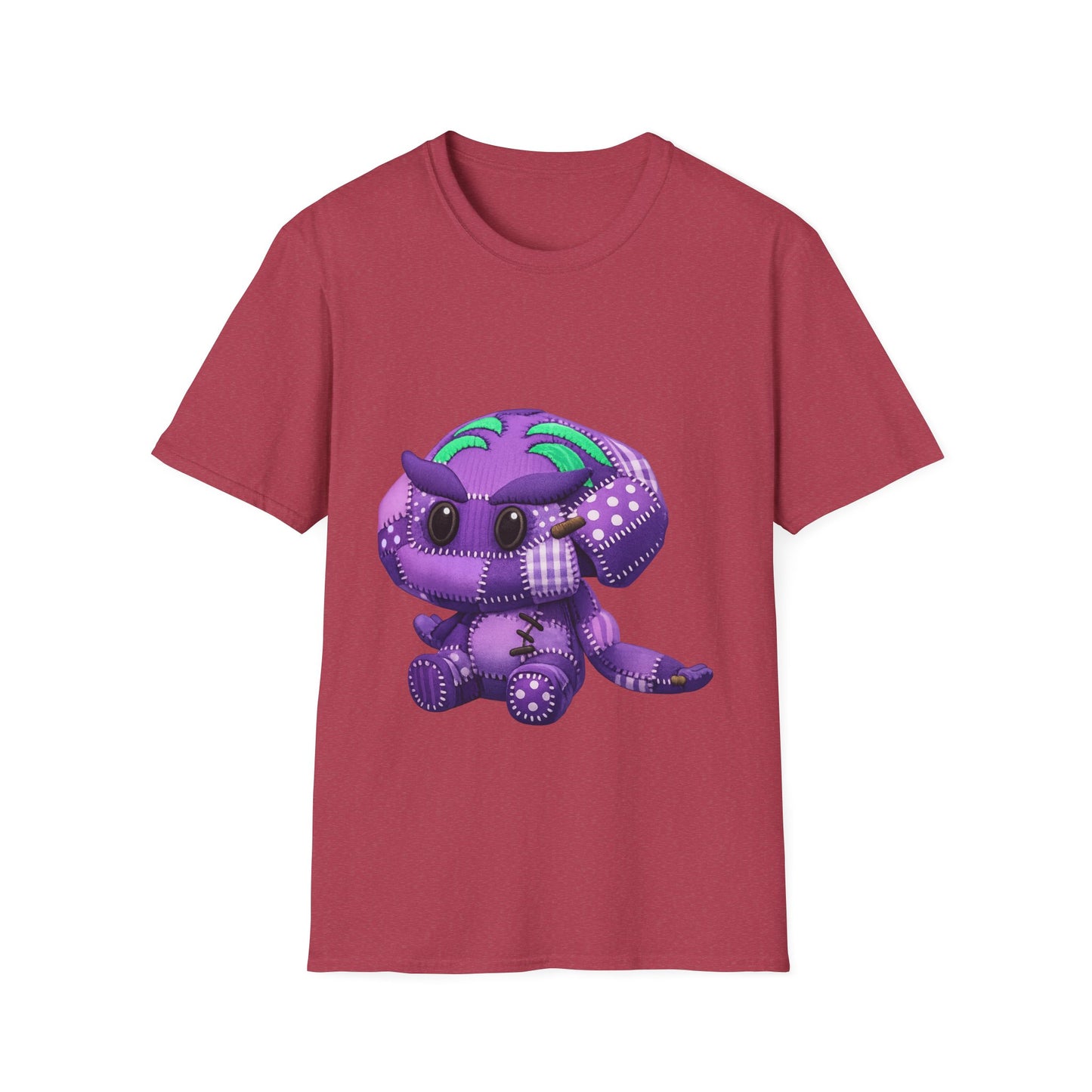 Palia Inspired Elder Shmole Plush Patchwork Style Graphic T Shirt