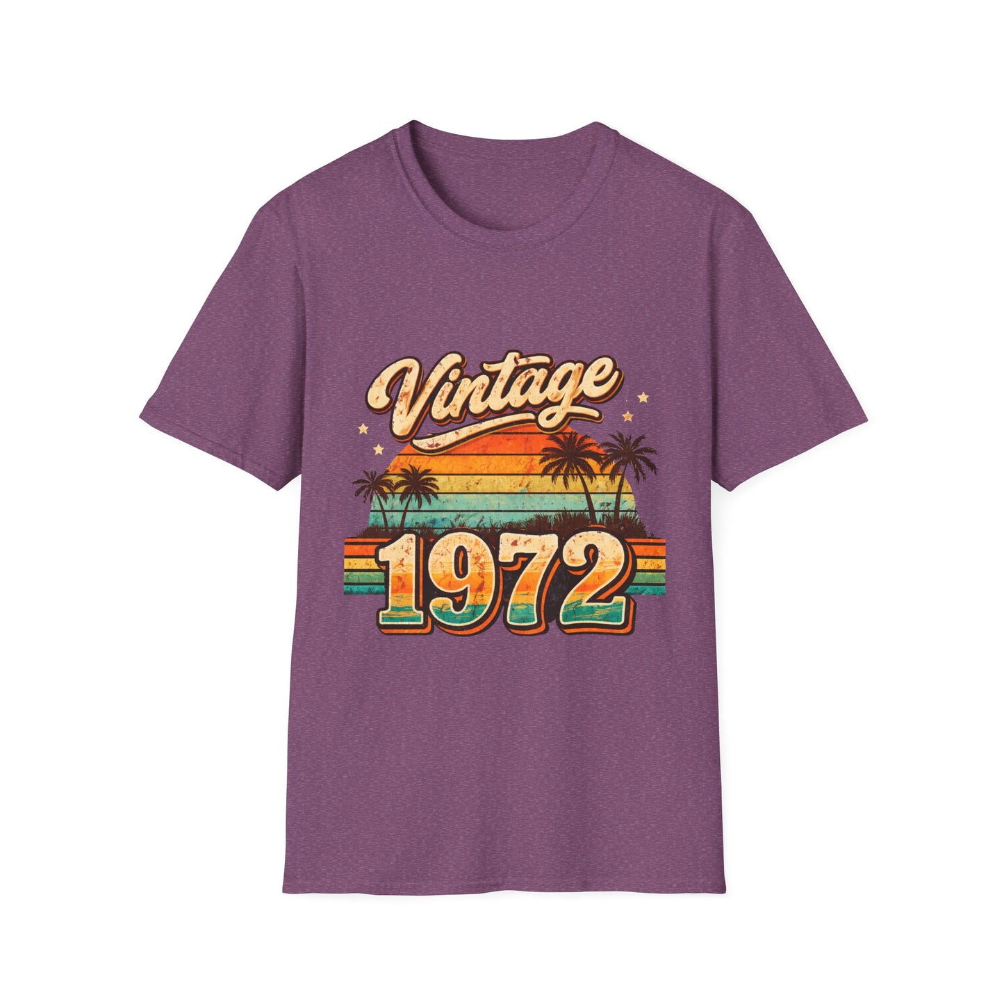 Vintage 1972 T-Shirt — Retro Palm Sunset Birthday Tee