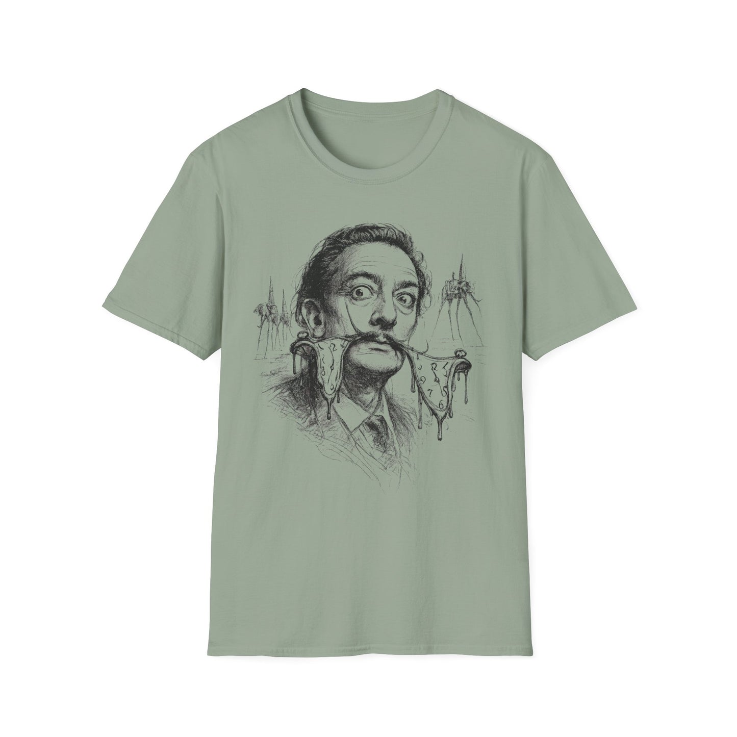 Surreal Artist Portrait Witchsoul Originals T-Shirt — Salvador Dalí Sketch Graphic Tee
