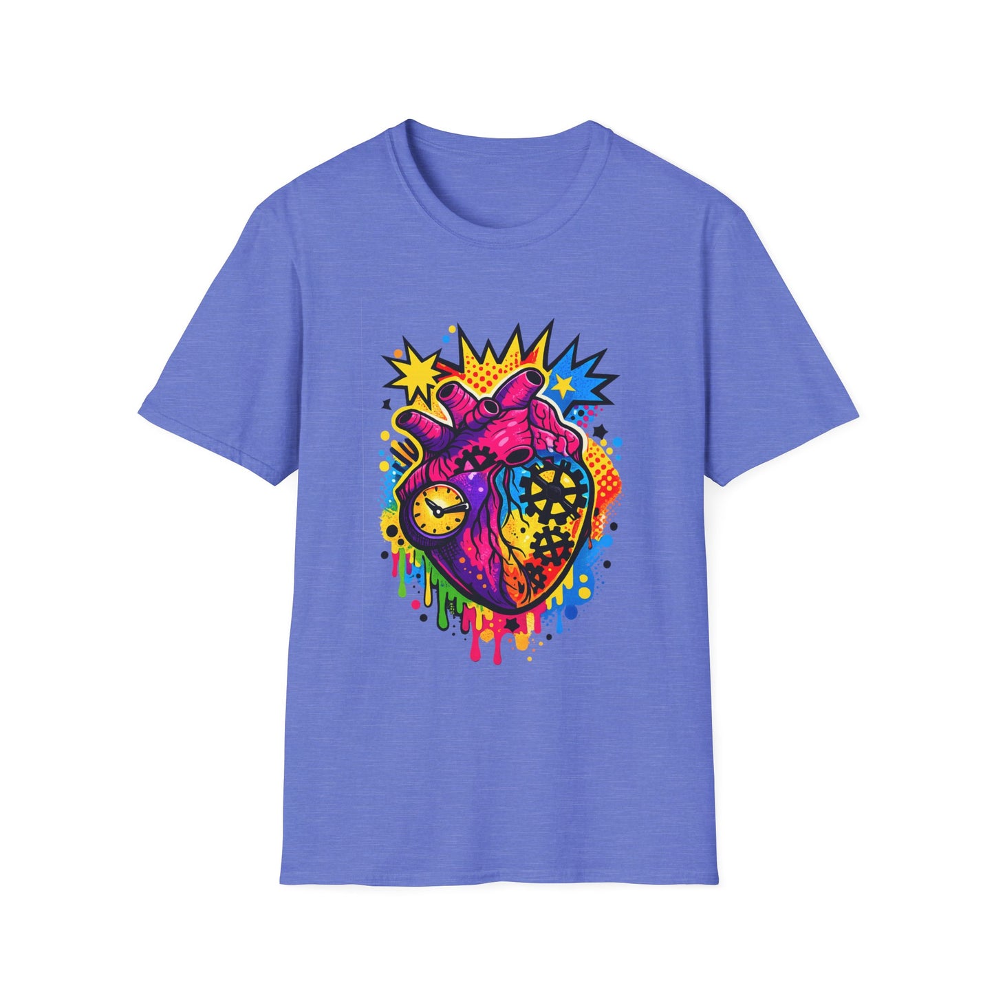 Heart Pop Art Witchsoul Original T-Shirt — Colorful Anatomic Mechanical Heart Graphic Tee