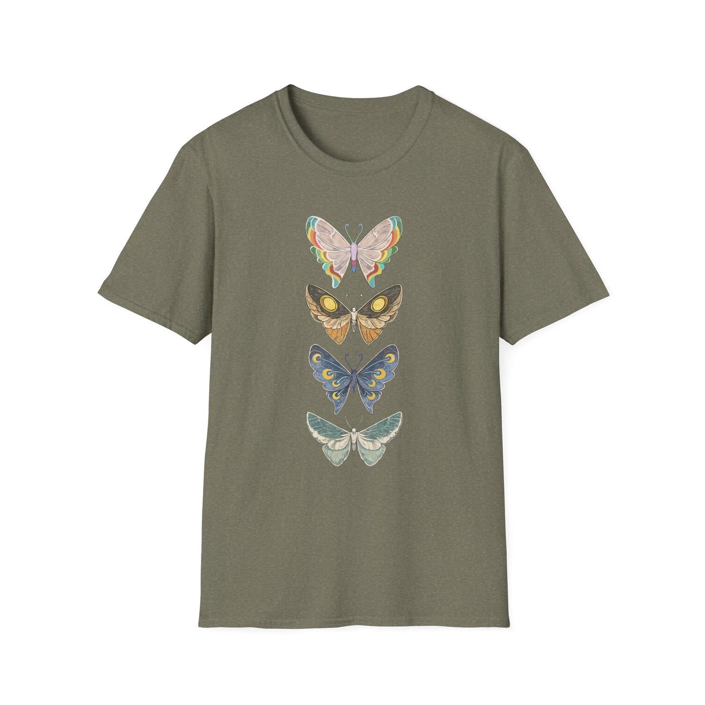 Palia Inspired Bahari & Kilima Butterfly Stack T-Shirt — Vintage Botanical Insect Graphic Tee