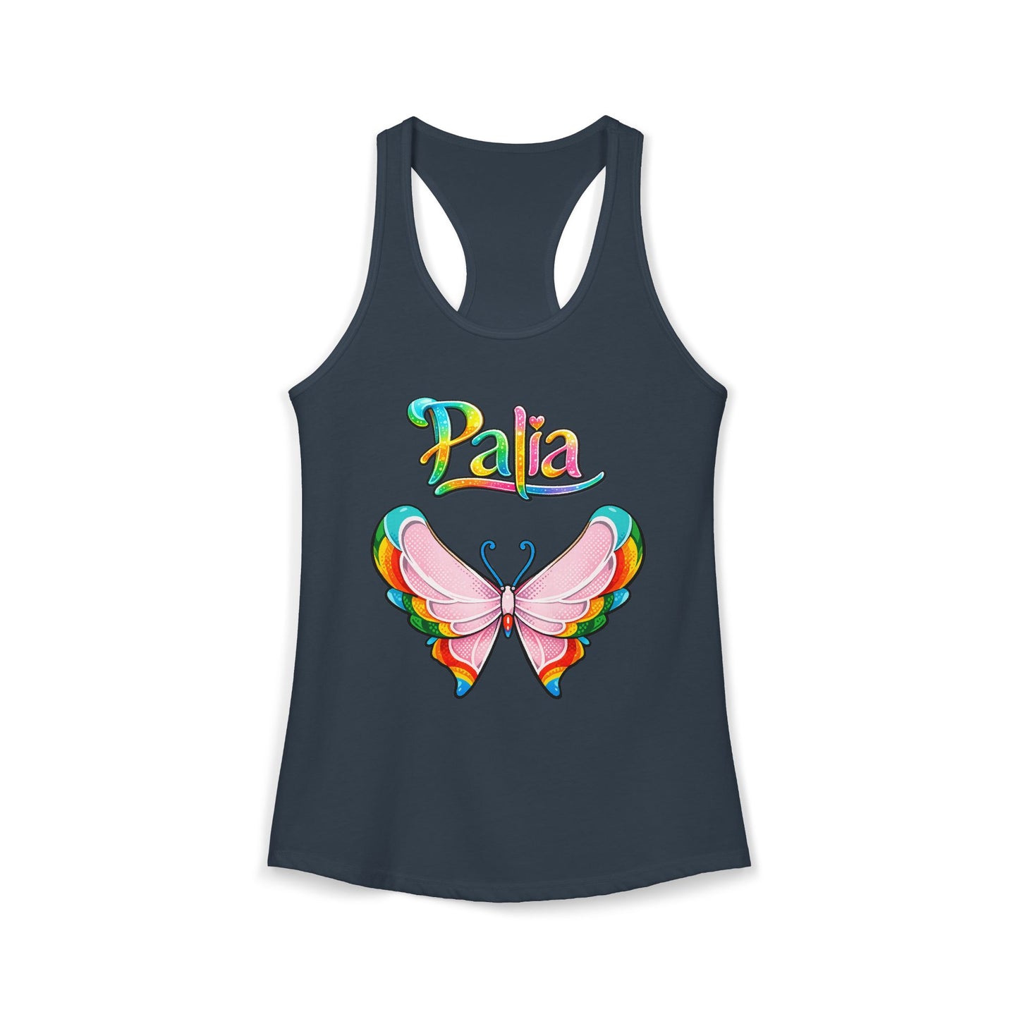 Palia Inspired Rainbow Tipped Butterfly PopArt Graphics Tank Top