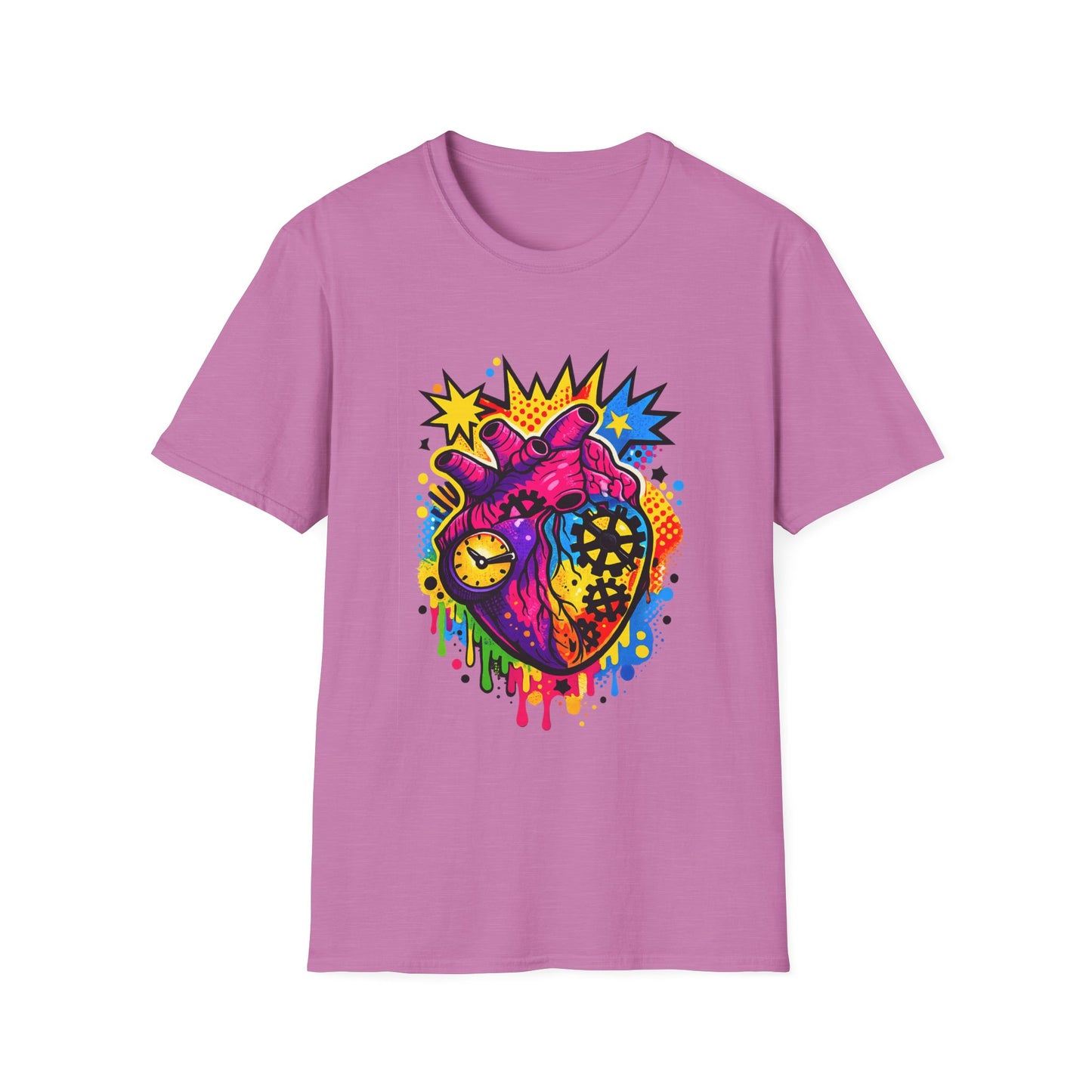 Heart Pop Art Witchsoul Original T-Shirt — Colorful Anatomic Mechanical Heart Graphic Tee