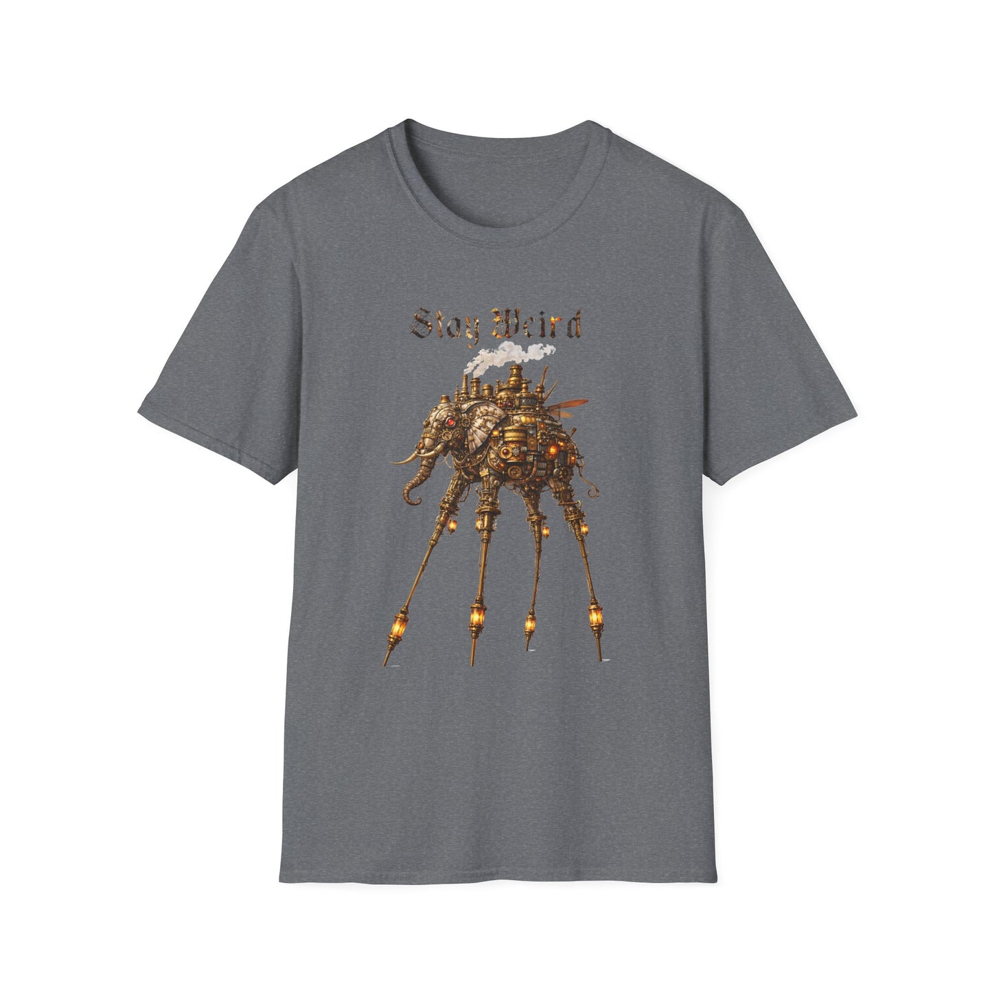 Stay Weird Mechanical Elephant WitchSoul Original T-Shirt — Steampunk Art Tee