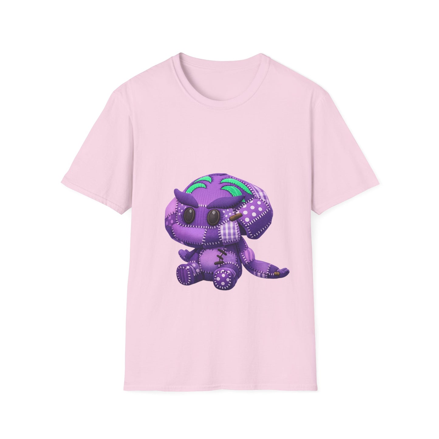 Palia Inspired Elder Shmole Plush Patchwork Style Graphic T Shirt